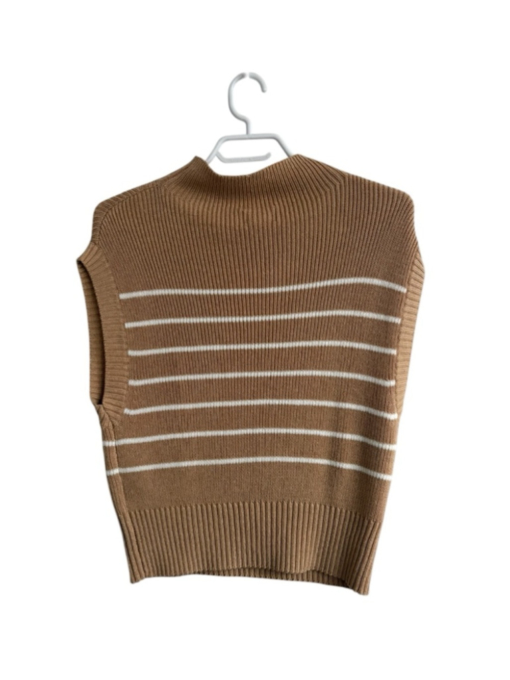 Maeve by Anthropologie Striped Mock Neck Sweater Tee Knit Sz XS Minimalist - Picture 2 of 6